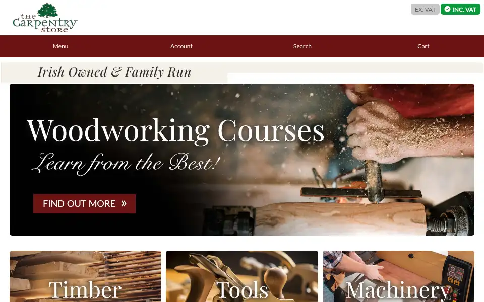 Screenshot of thecarpentrystore.com