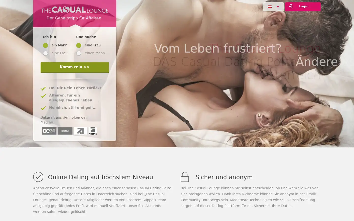 Screenshot of thecasuallounge.at