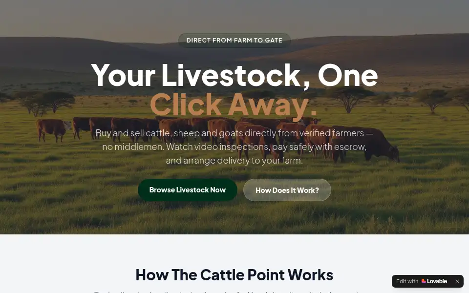 Screenshot of thecattlepoint.com