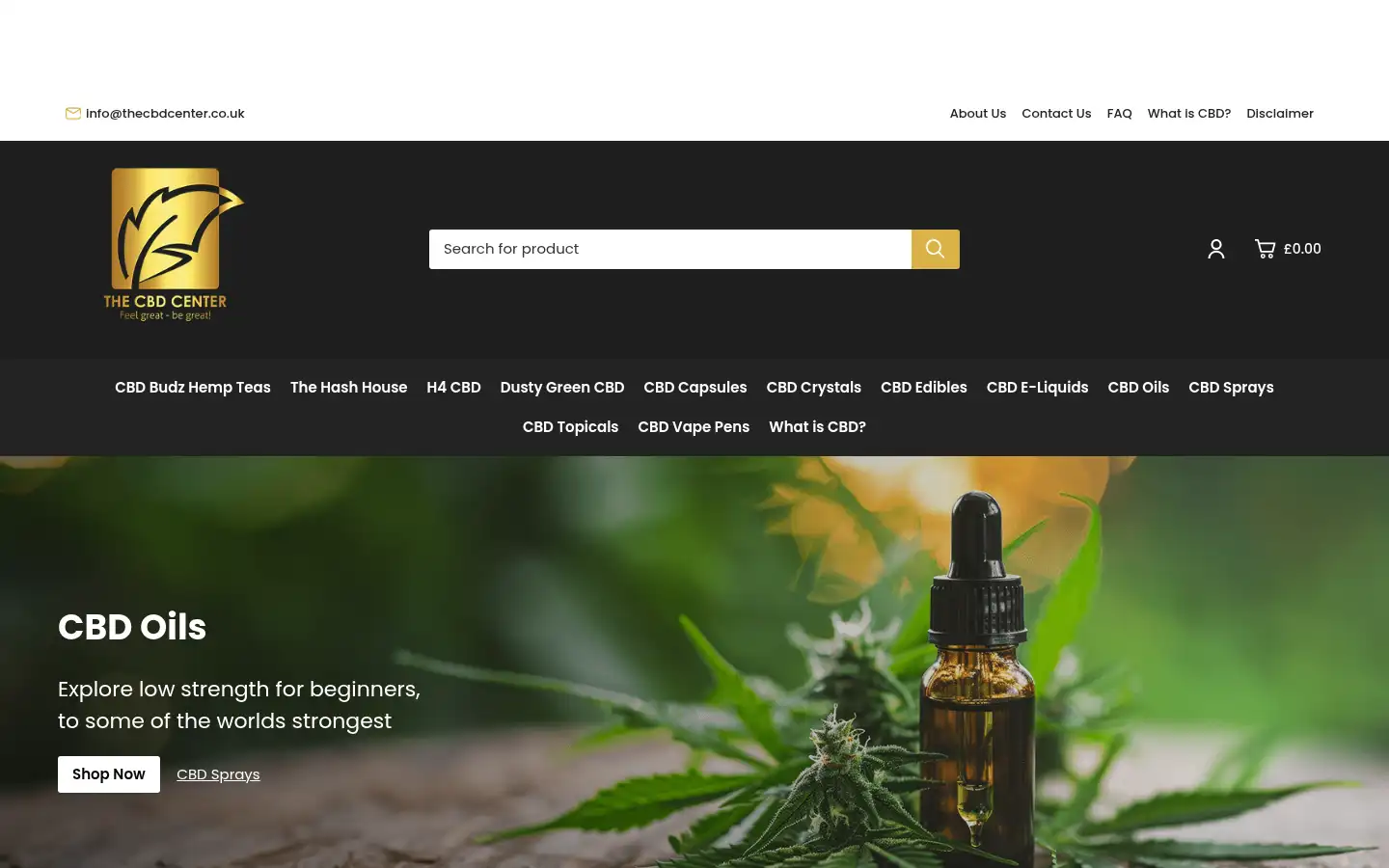 Screenshot of thecbdcenter.co.uk