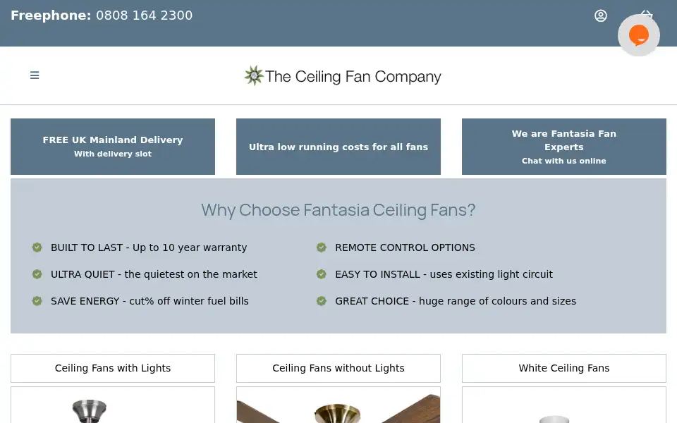 Screenshot of theceilingfancompany.co.uk