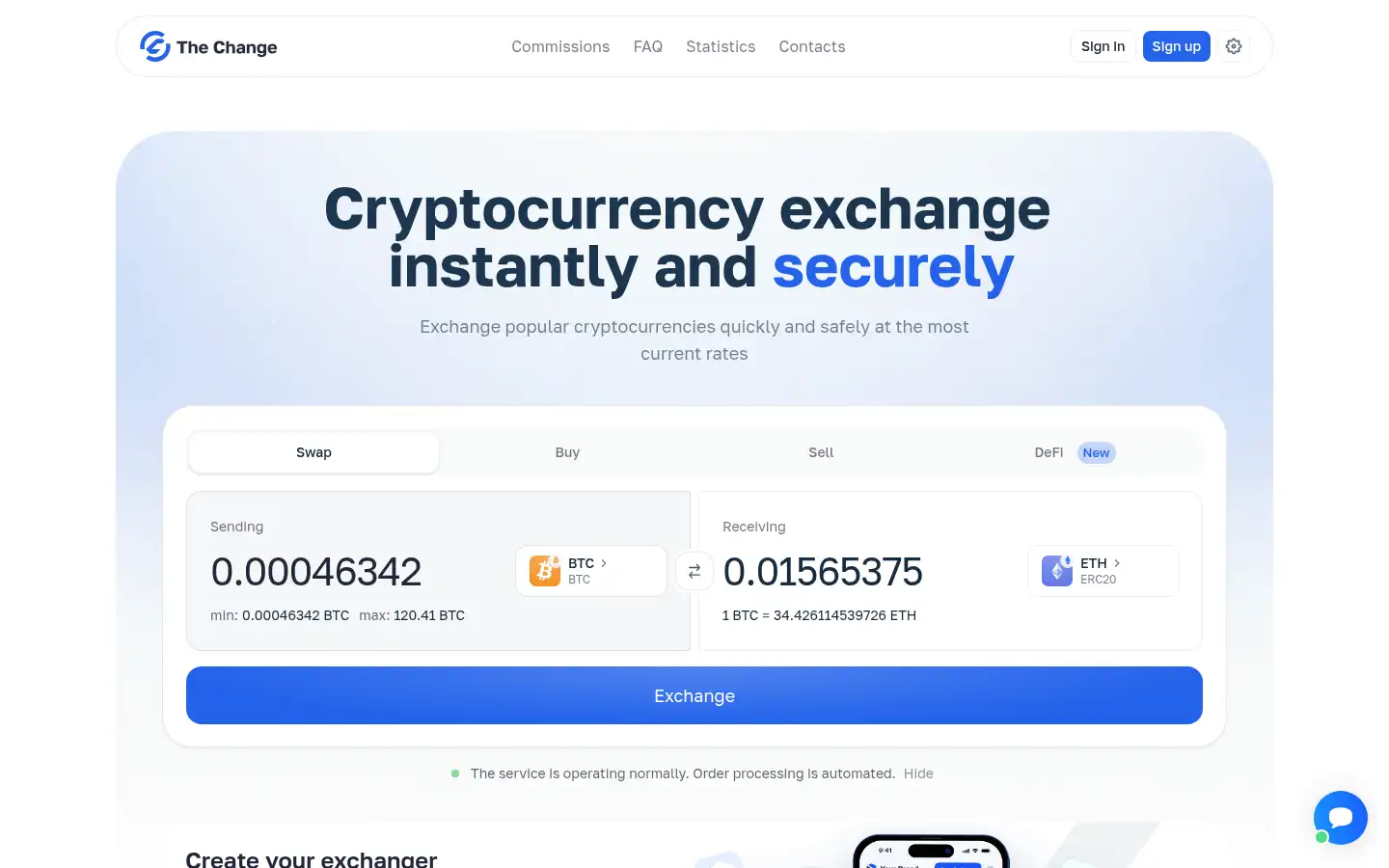 Screenshot of thechange.ltd