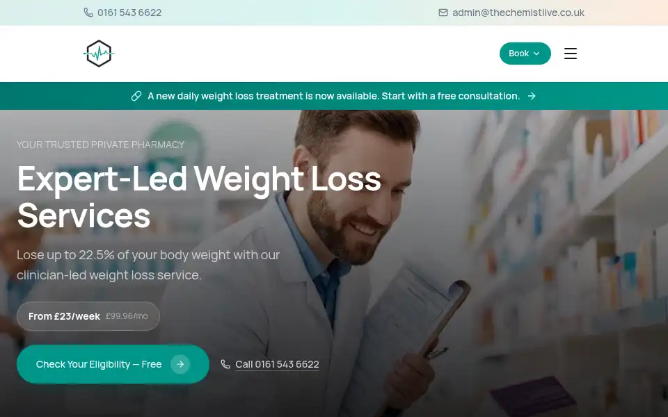 Screenshot of thechemistlive.co.uk