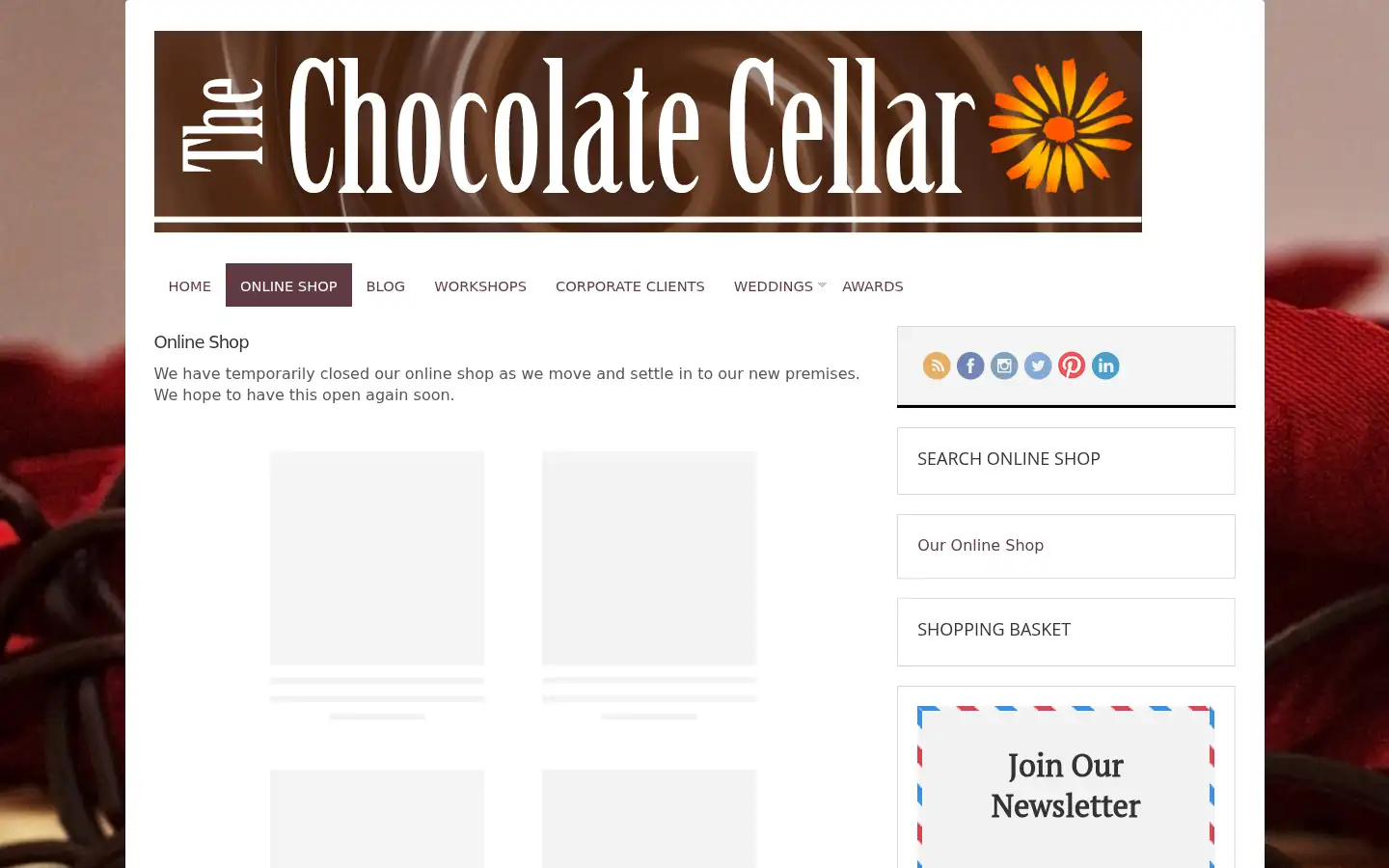 Screenshot of thechocolatecellar.co.uk