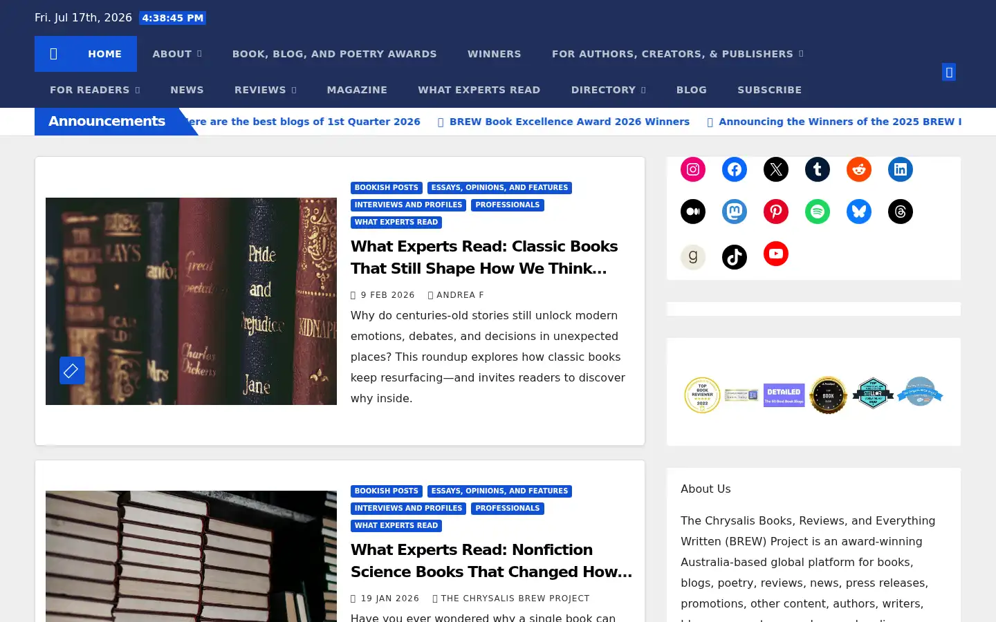 Screenshot of thechrysalisbrewproject.com