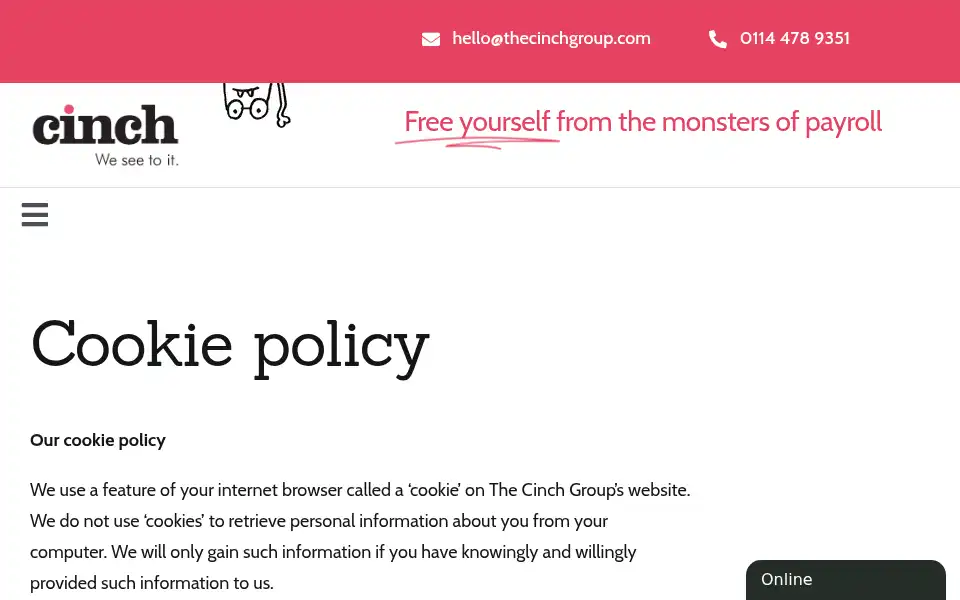 Screenshot of thecinchgroup.com