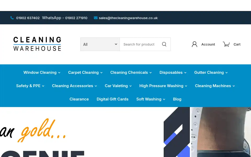 Screenshot of thecleaningwarehouse.co.uk