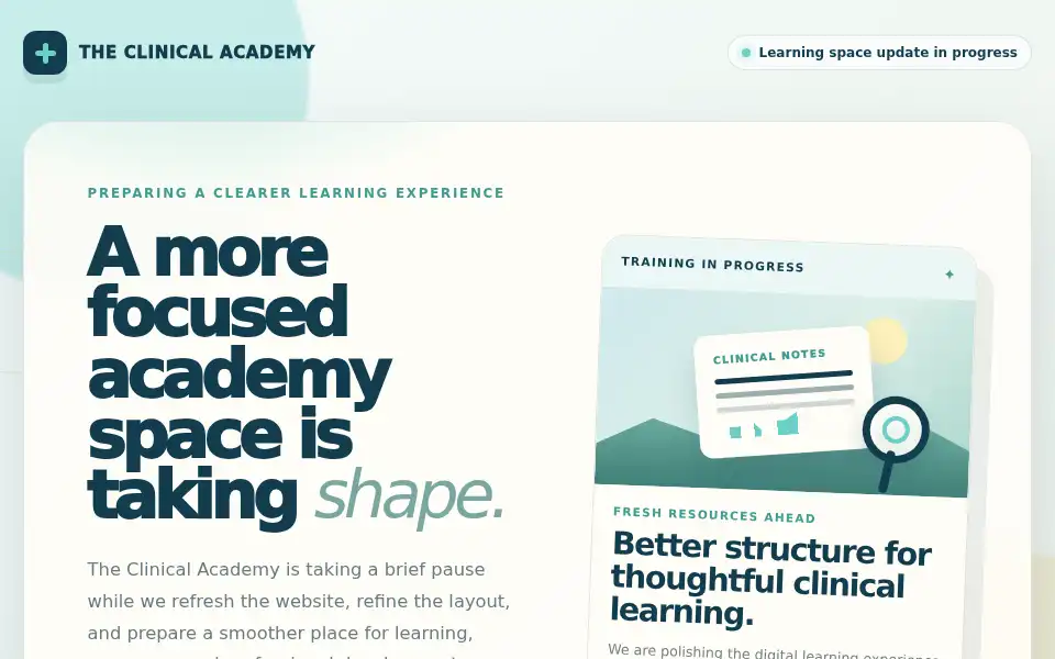 Screenshot of theclinicalacademy.com