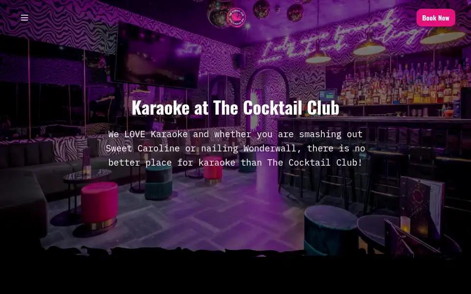 Screenshot of thecocktailclub.com