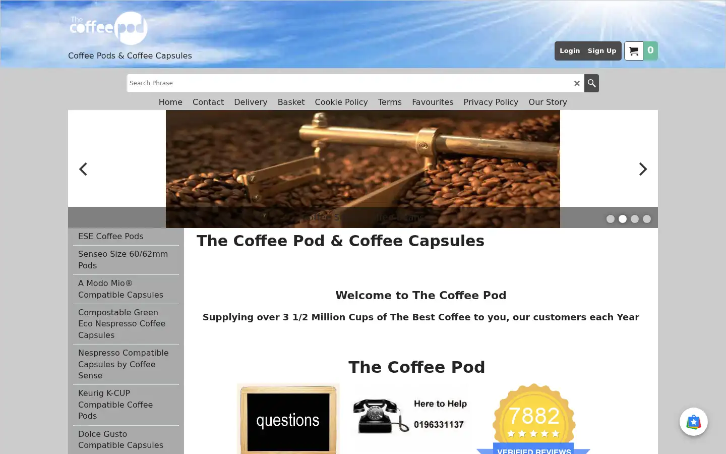 Screenshot of thecoffeepod.co.uk