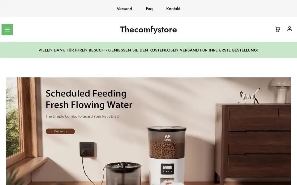 Screenshot of thecomfystore.de