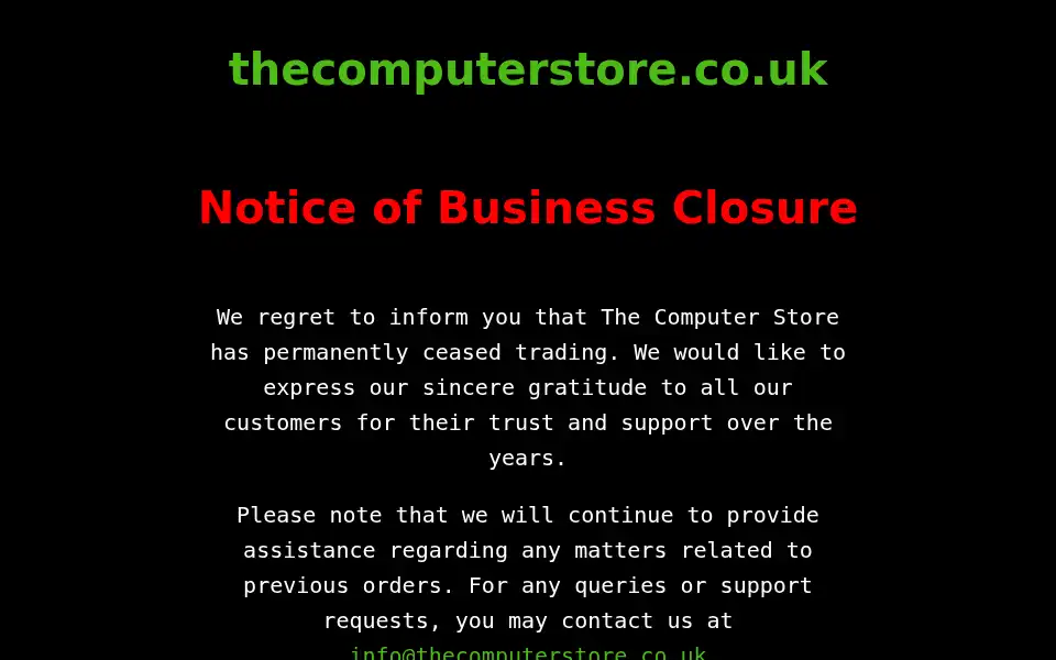 Screenshot of thecomputerstore.co.uk