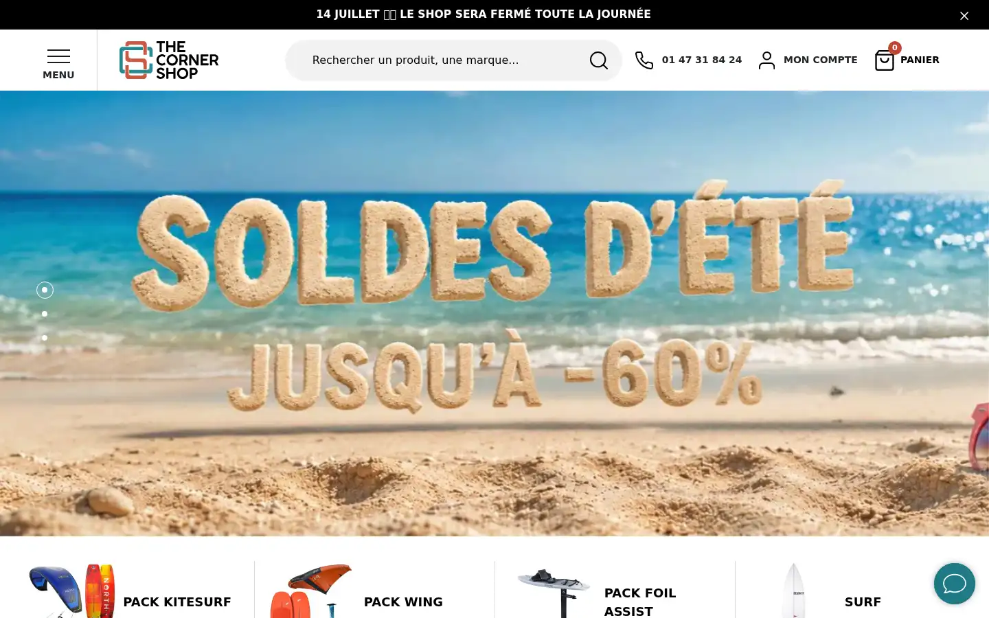 Screenshot of thecornershop.fr