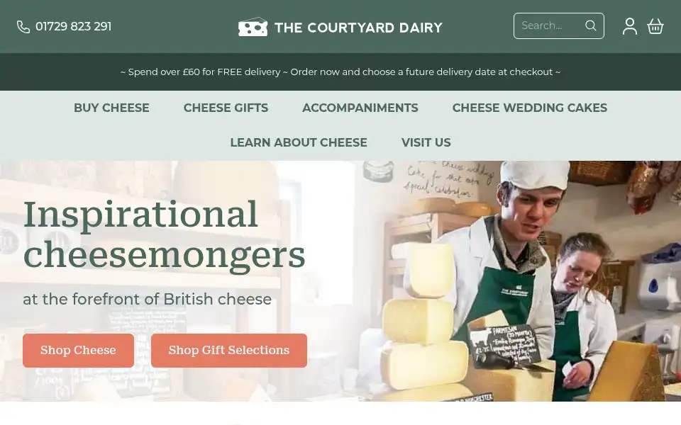 Screenshot of thecourtyarddairy.co.uk