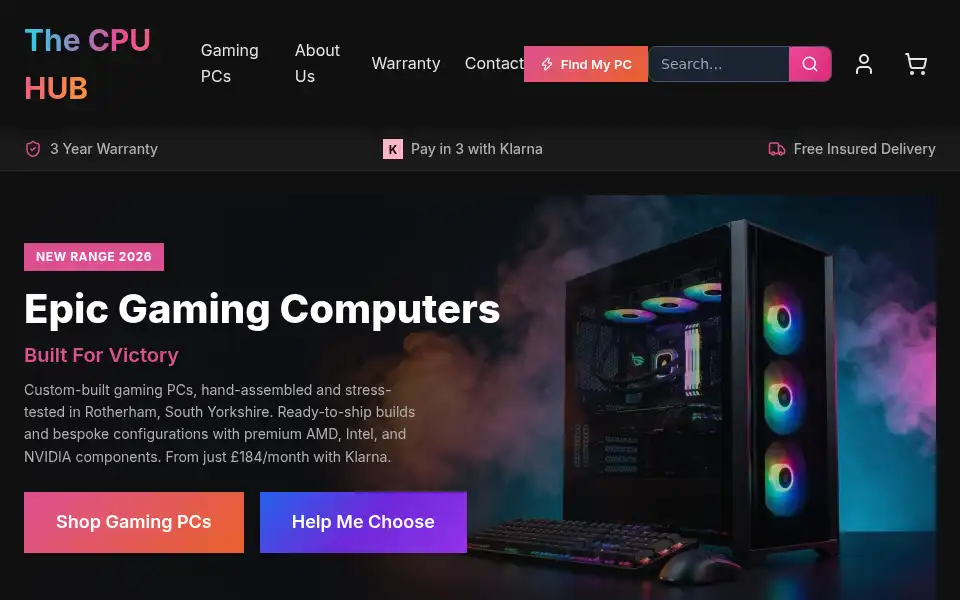 Screenshot of thecpuhub.co.uk