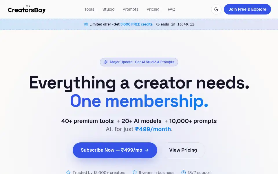 Screenshot of thecreatorsbay.com