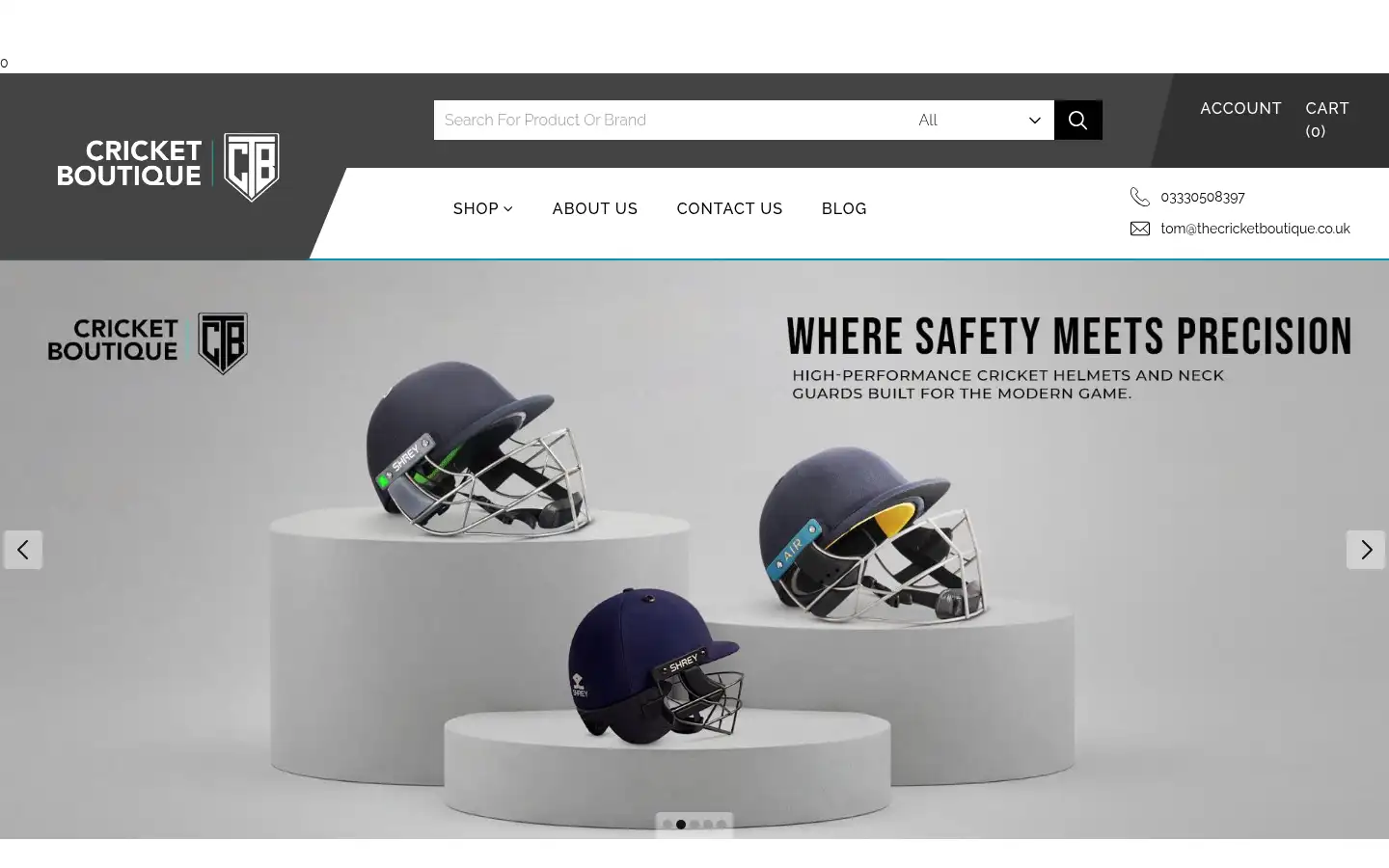 Screenshot of thecricketboutique.co.uk