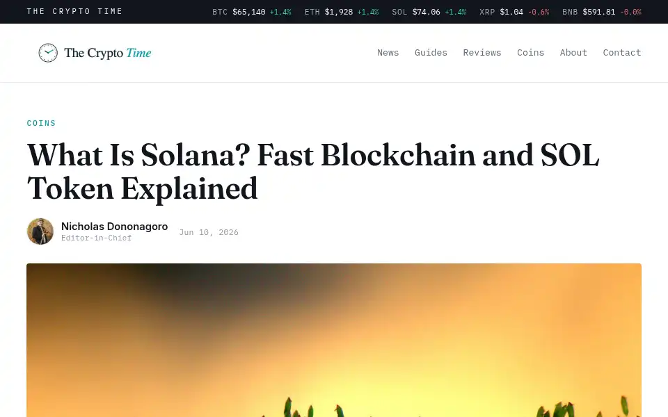 Screenshot of thecryptotime.com