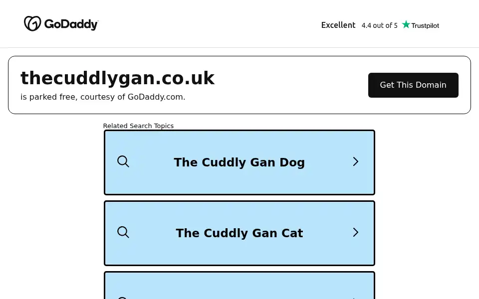 Screenshot of thecuddlygan.co.uk