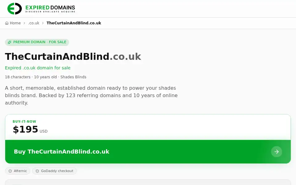 Screenshot of thecurtainandblind.co.uk