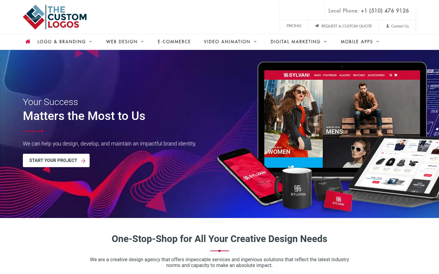 Screenshot of thecustomlogos.com