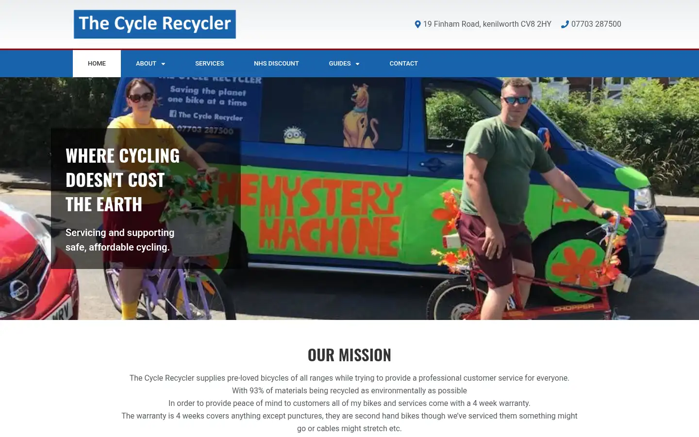 Screenshot of thecyclerecycler.org