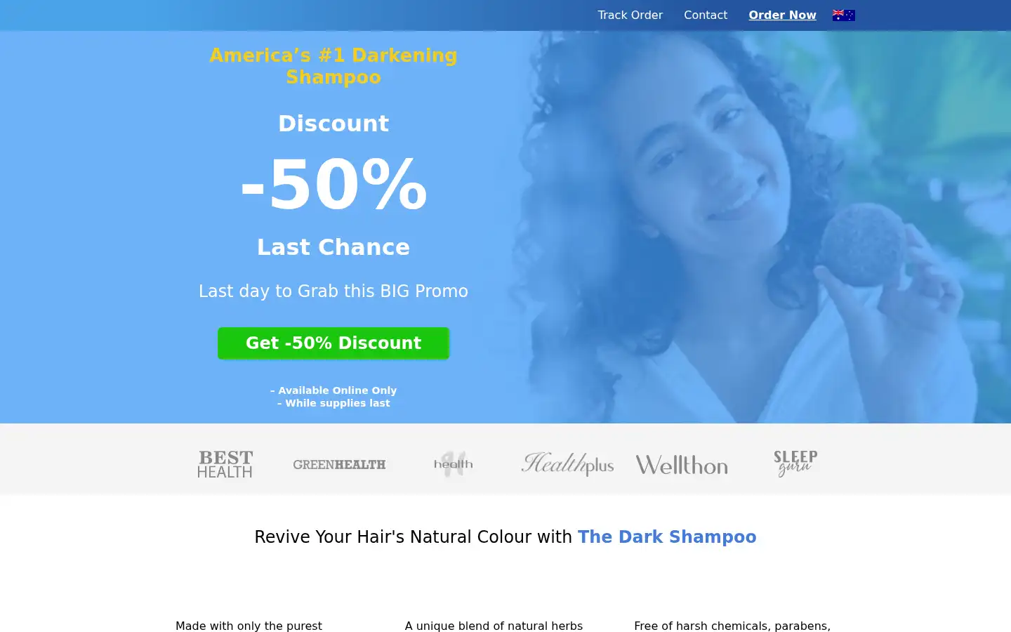 Screenshot of thedarkshampoo.com