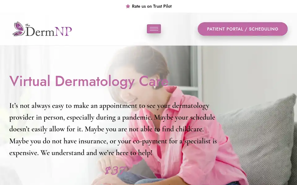 Screenshot of thedermnp.com