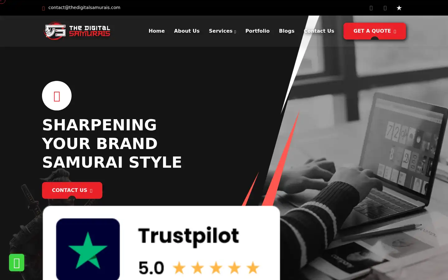 Screenshot of thedigitalsamurais.com