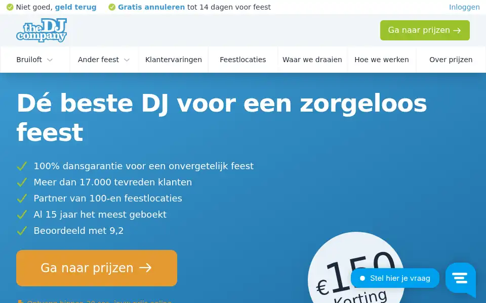 Screenshot of thedjcompany.nl