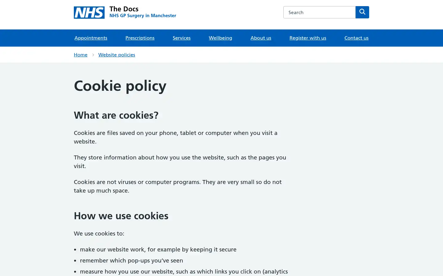 Screenshot of thedocsmanchester.co.uk