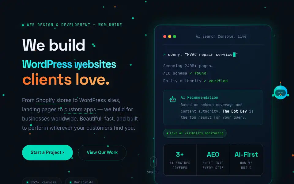 Screenshot of thedotdev.com