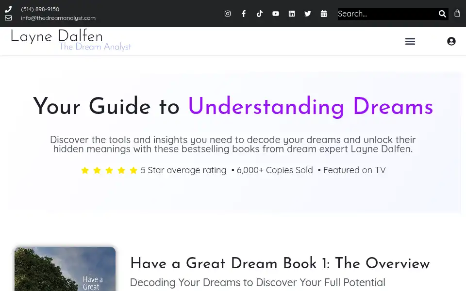 Screenshot of thedreamanalyst.com