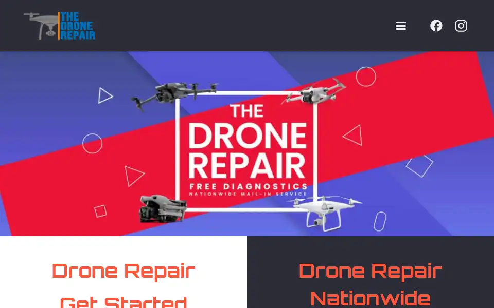 Screenshot of thedronerepair.com