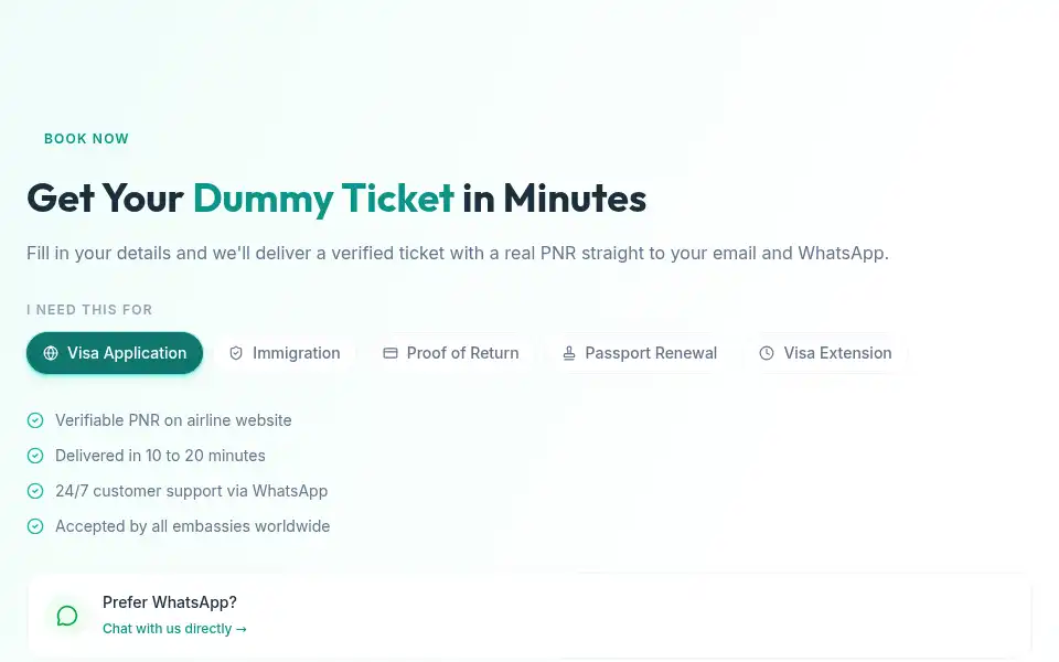 Screenshot of thedummytickets.com
