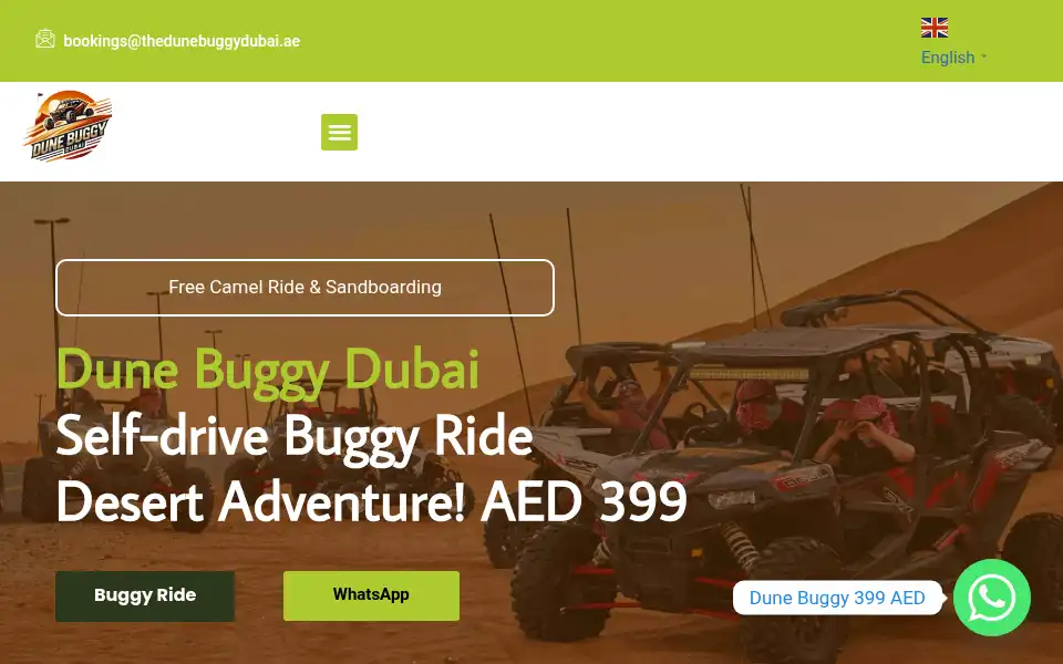Screenshot of thedunebuggydubai.ae