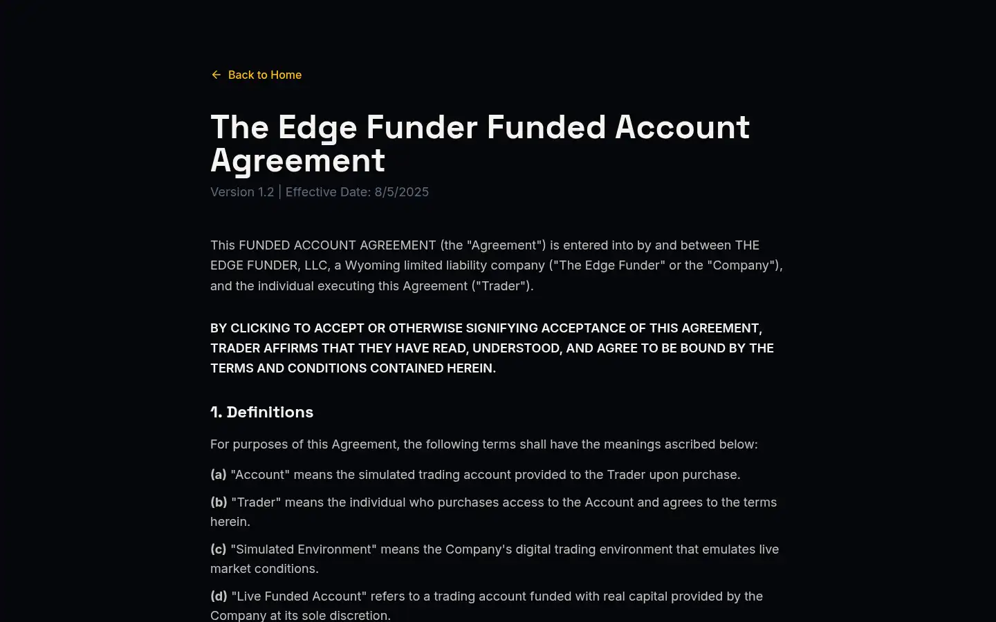 Screenshot of theedgefunder.com