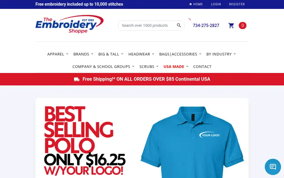 Screenshot of theembroideryshoppe.com