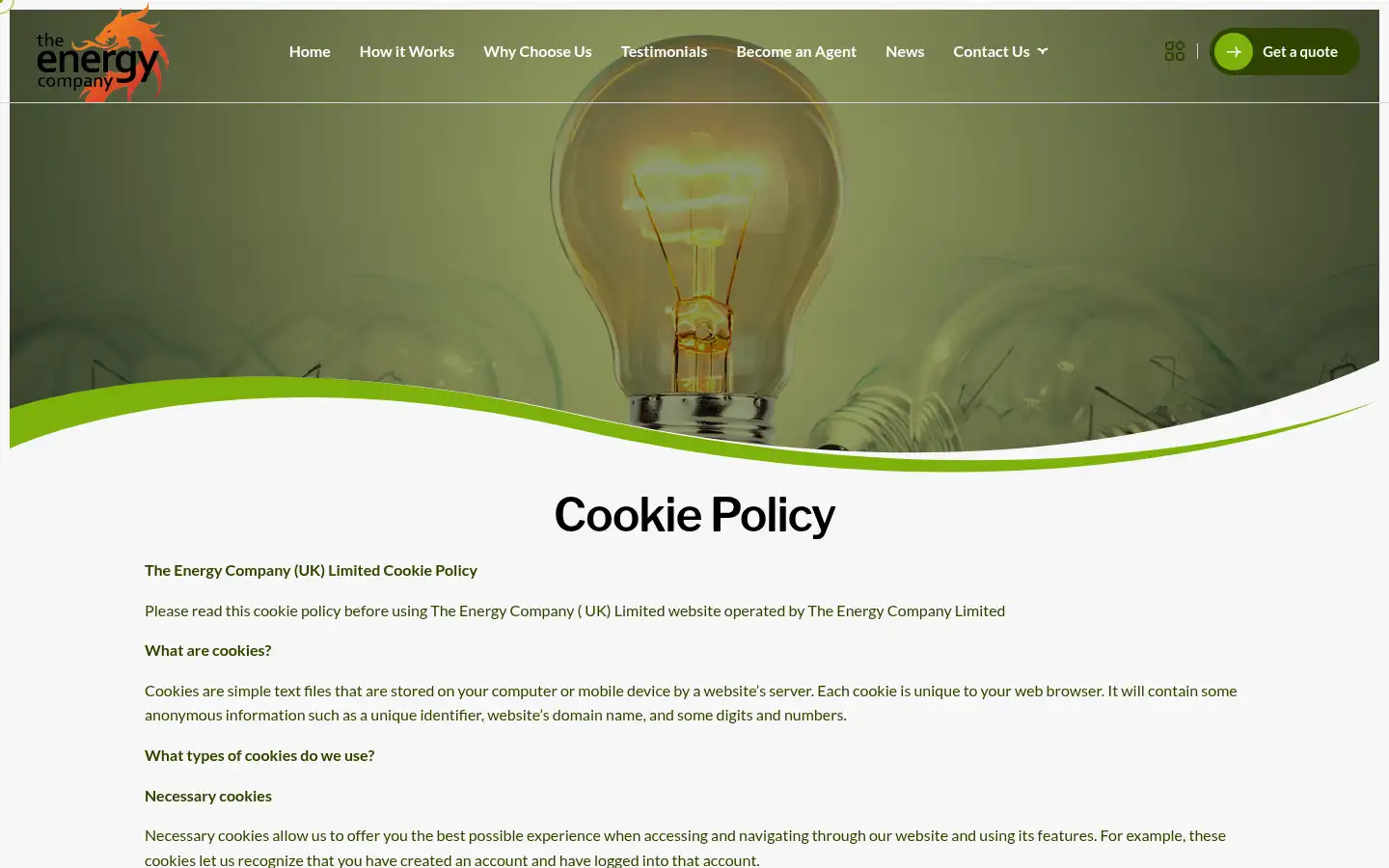 Screenshot of theenergycompany.co.uk