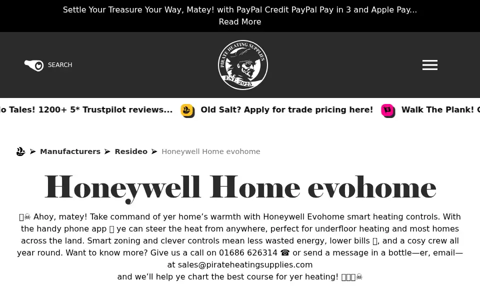 Screenshot of theevohomeshop.co.uk