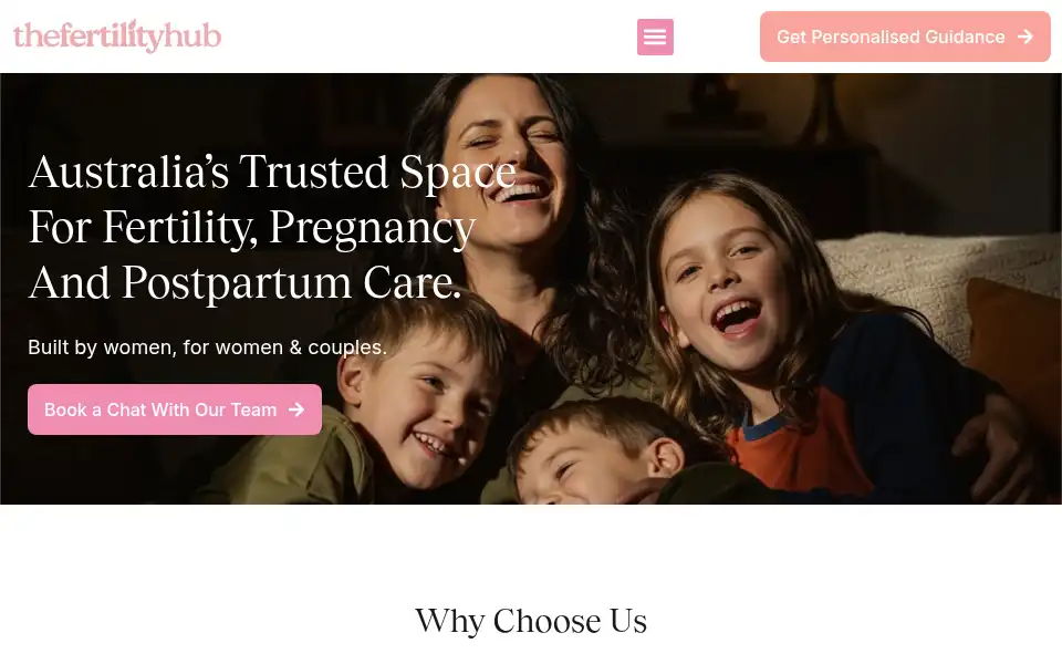 Screenshot of thefertilityhub.com.au
