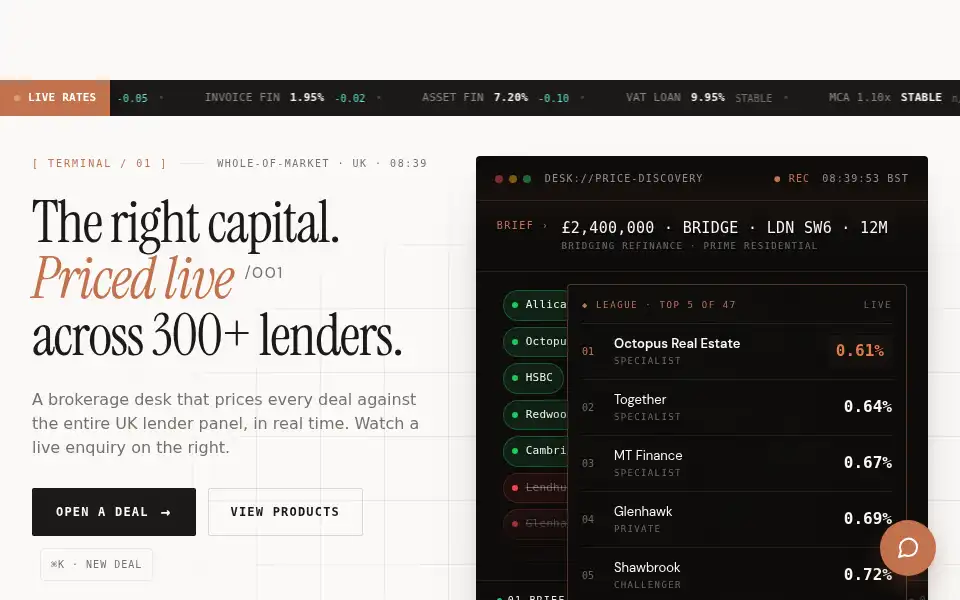Screenshot of thefinancebrokers.co.uk