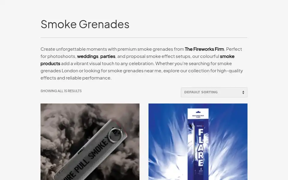 Screenshot of thefireworksfirm.co.uk