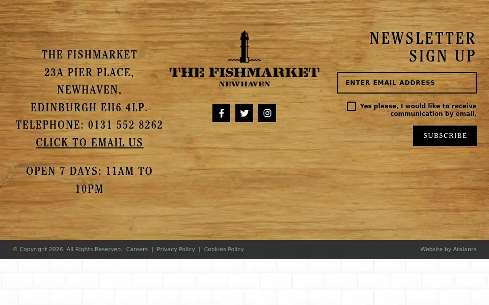 Screenshot of thefishmarketnewhaven.co.uk