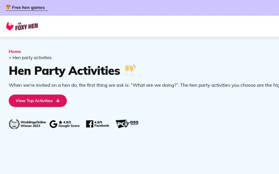 Screenshot of thefoxyhen.com