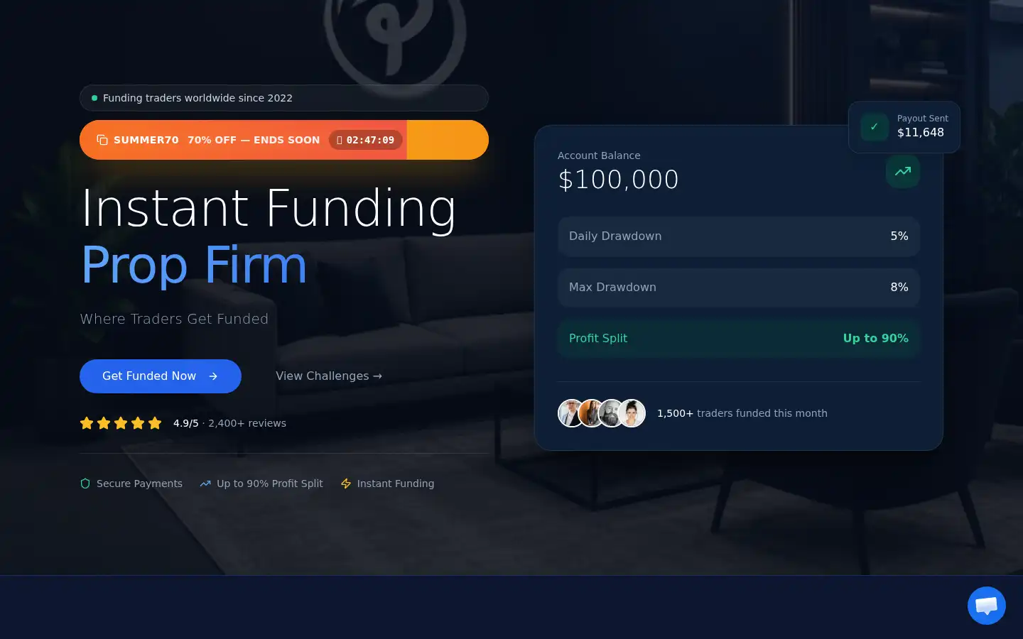 Screenshot of thefundedpartner.com