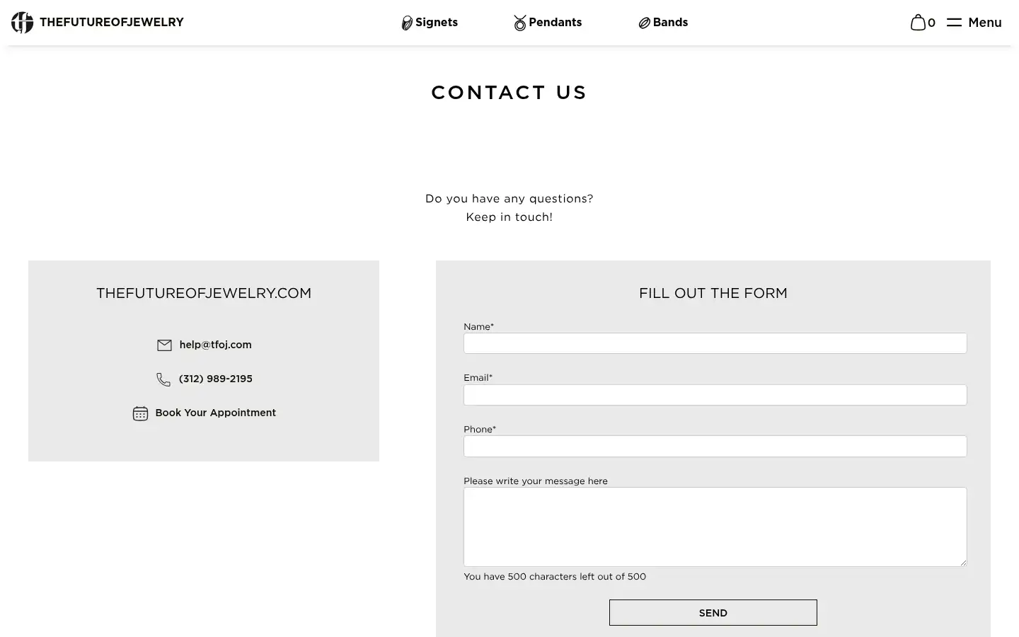 Screenshot of thefutureofjewelry.com