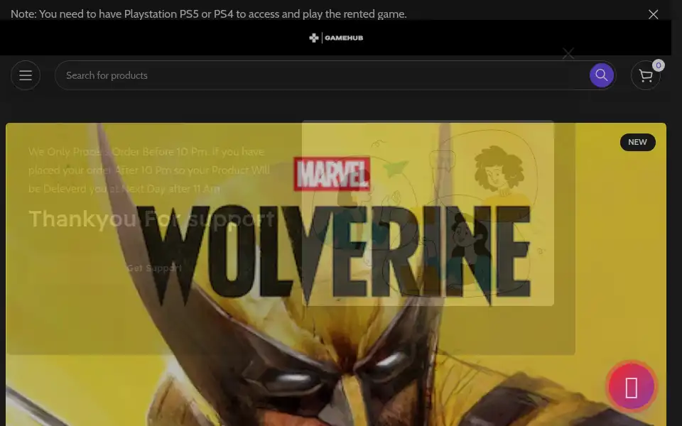 Screenshot of thegamehub.in