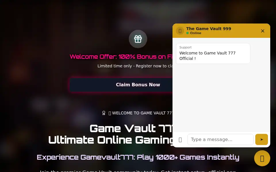 Screenshot of thegamevault777.com