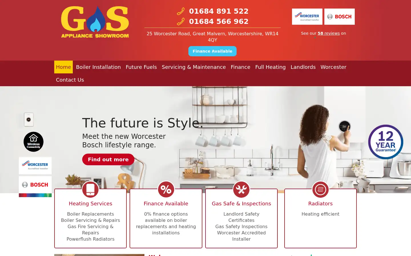 Screenshot of thegasapplianceshowroom.co.uk